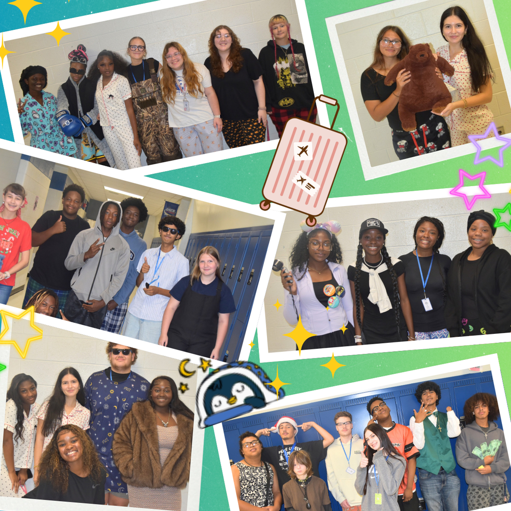 A collage of students wearing clothes for the wrong occassion
