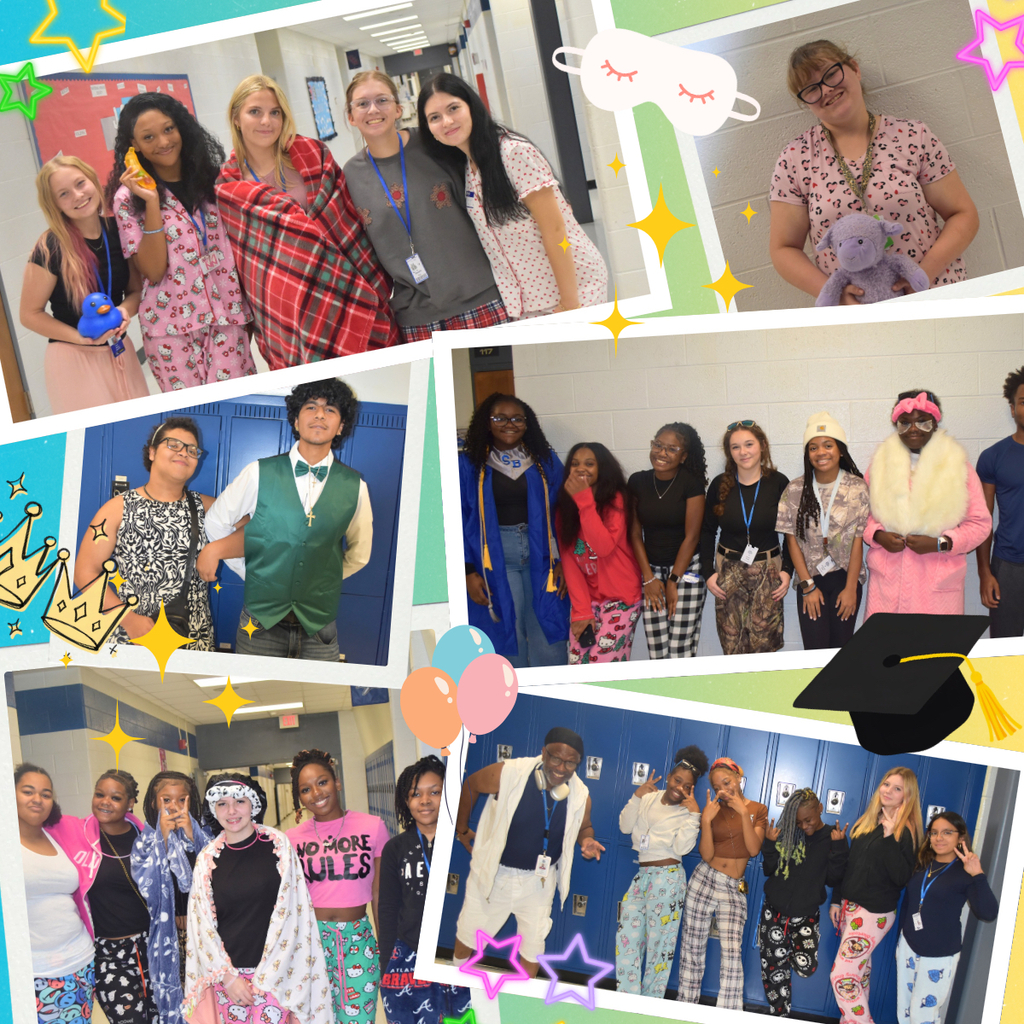 A collage of students wearing clothes for the wrong occassion
