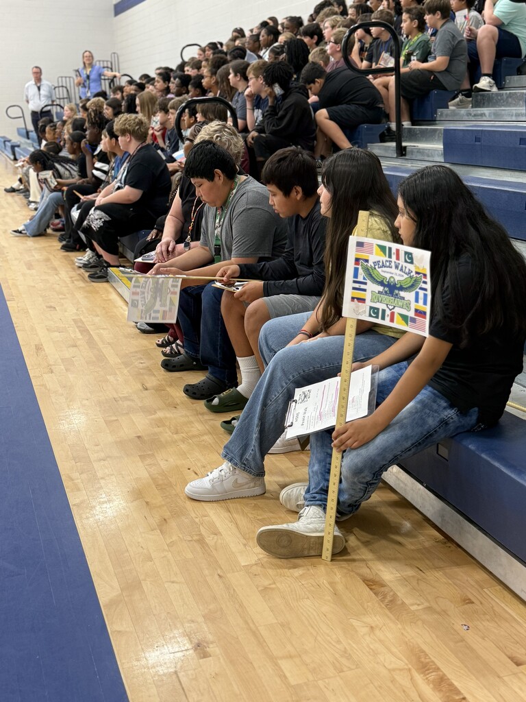 Students waiting for peace walk
