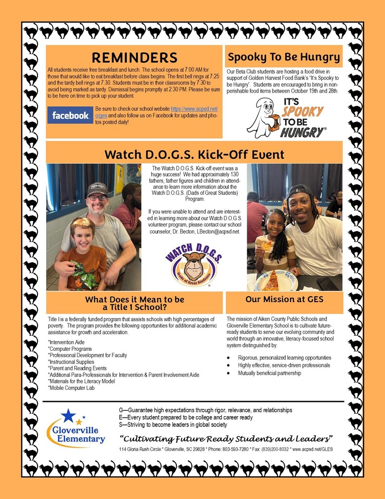 October Newsletter - Back