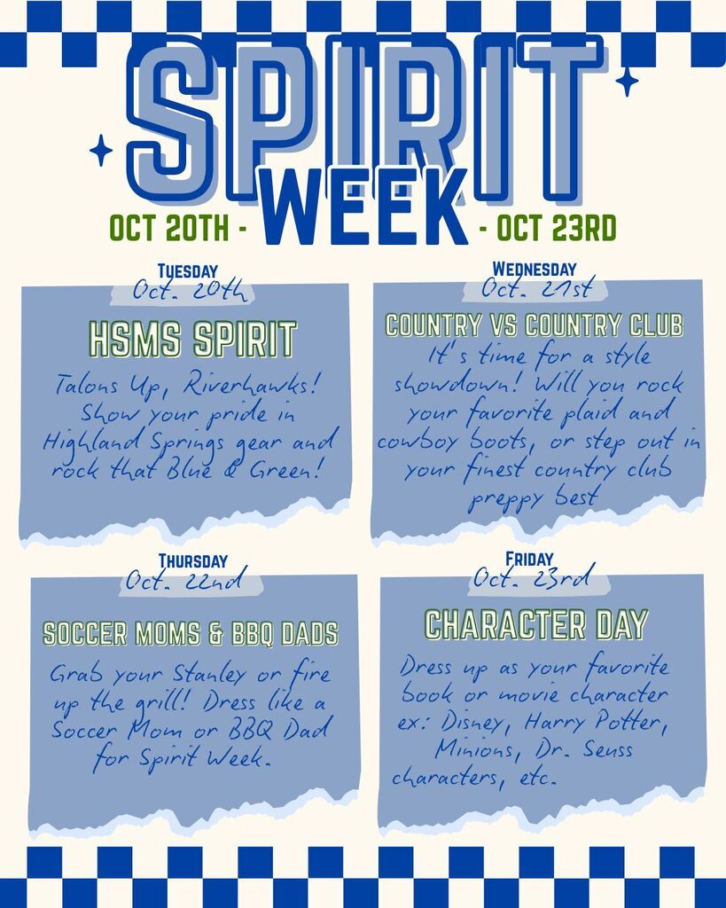 Spirit Week flyer