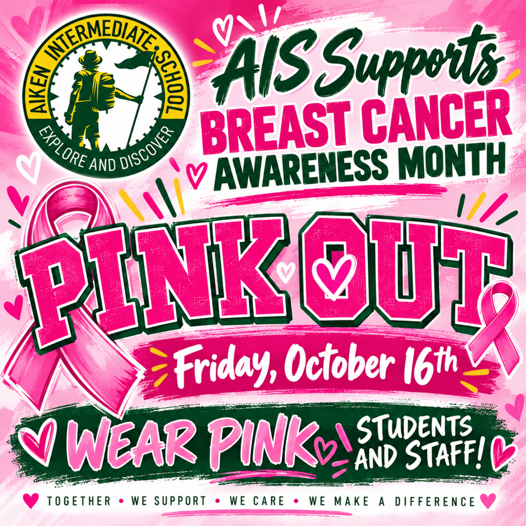 AIS Support Breast Cancer Awareness Month (October).  Wear pink on Friday, October 16th.
