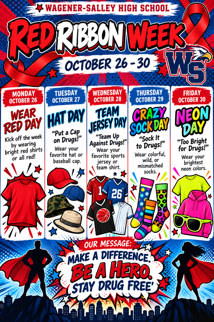 Red Ribbon Week Spirit Day Schedule