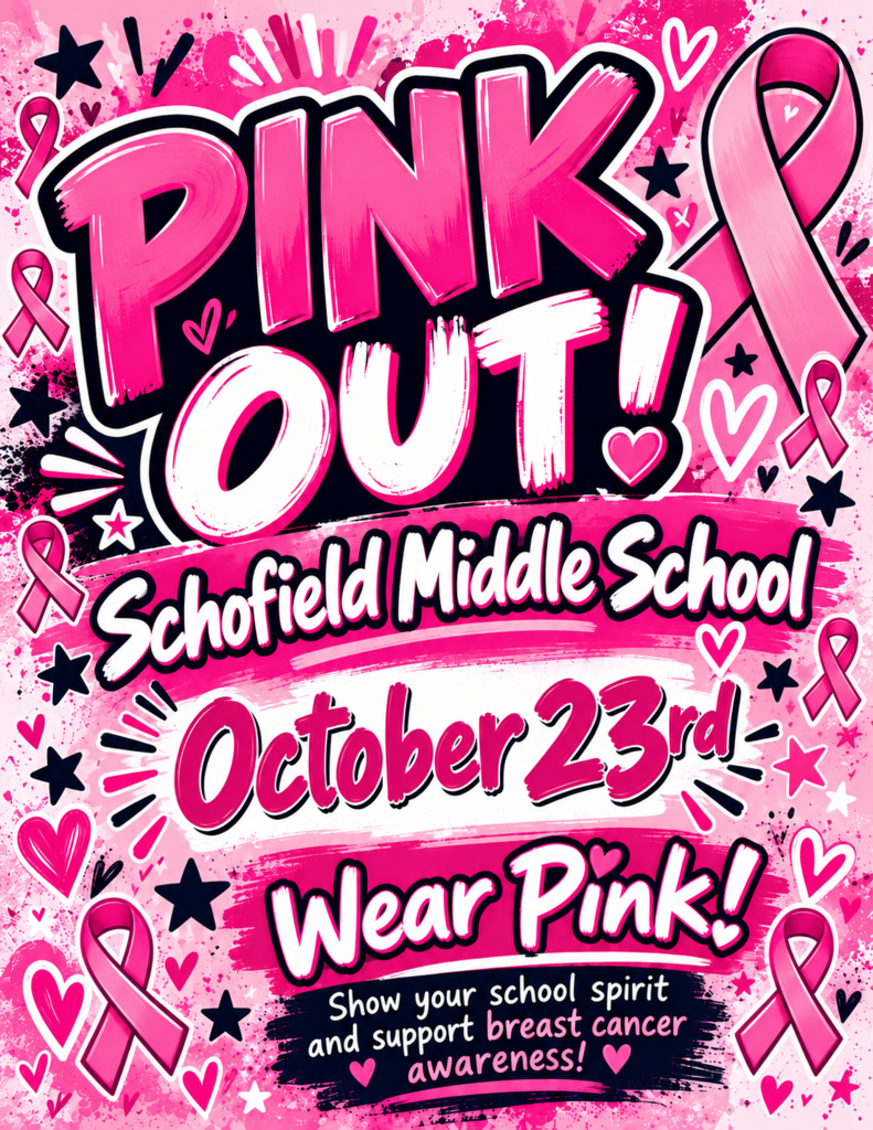 Pink background flyer with pink ribbons in the background