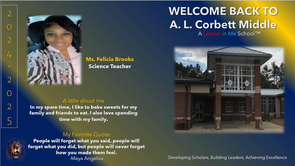 Welcome Back Ms. Brooks!