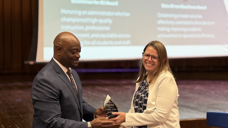 A high school principal is awarded for being data driven.