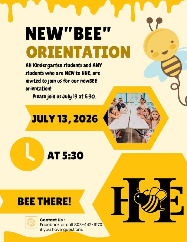 smiling bee with info about New Bee orientation