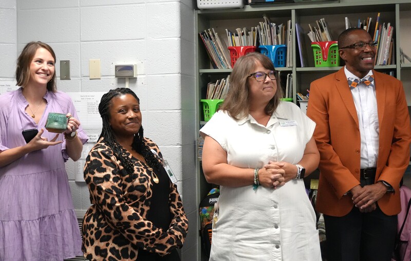 Administrators observe Aiken Elementary teacher Kari Keck.