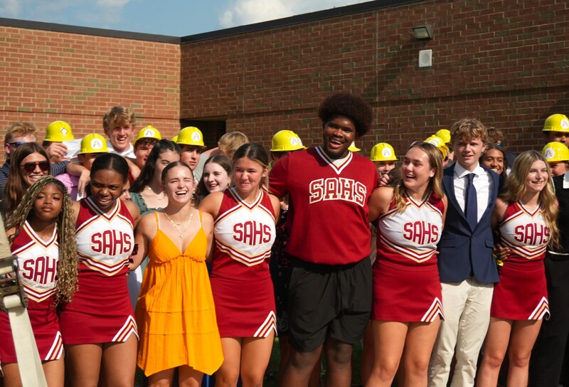 South Aiken High School students gather for alma mater.