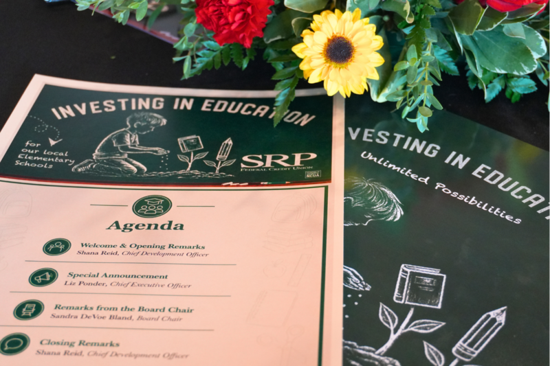 Investing in Education programs are layed out on the table.