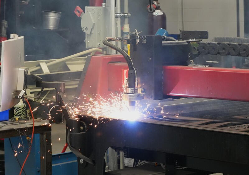 New welding equipment in use.
