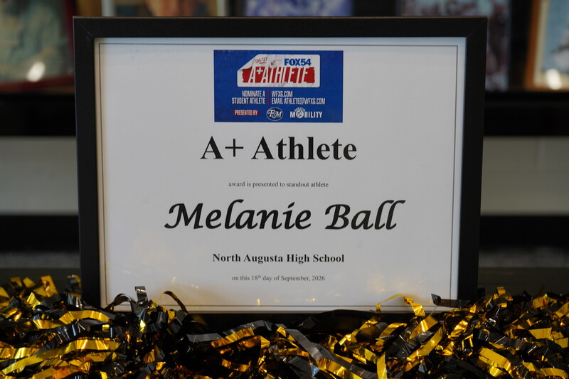 Award Presentation for A+ Student Athlete.