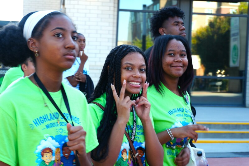 Students pose for the camera.