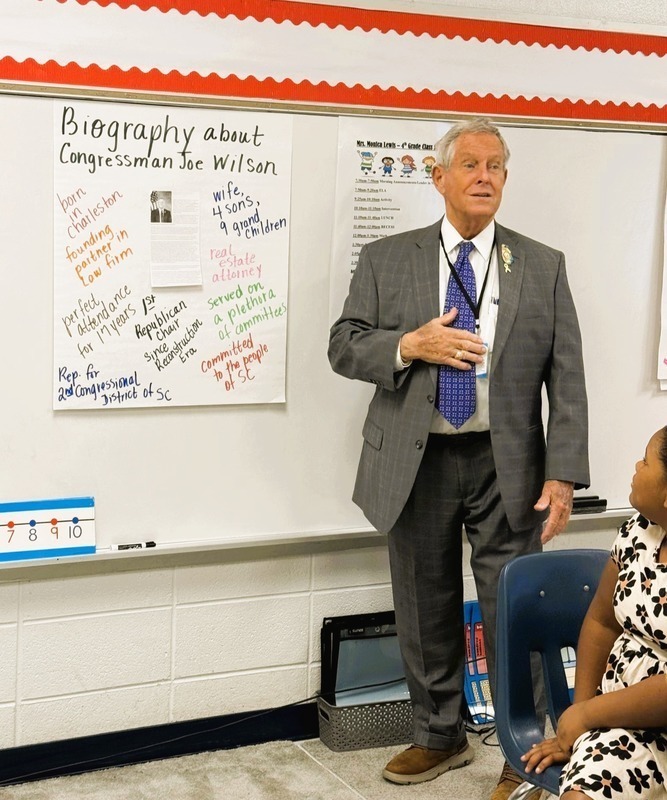 Congressman Joe Wilson visits North Augusta Elementary.