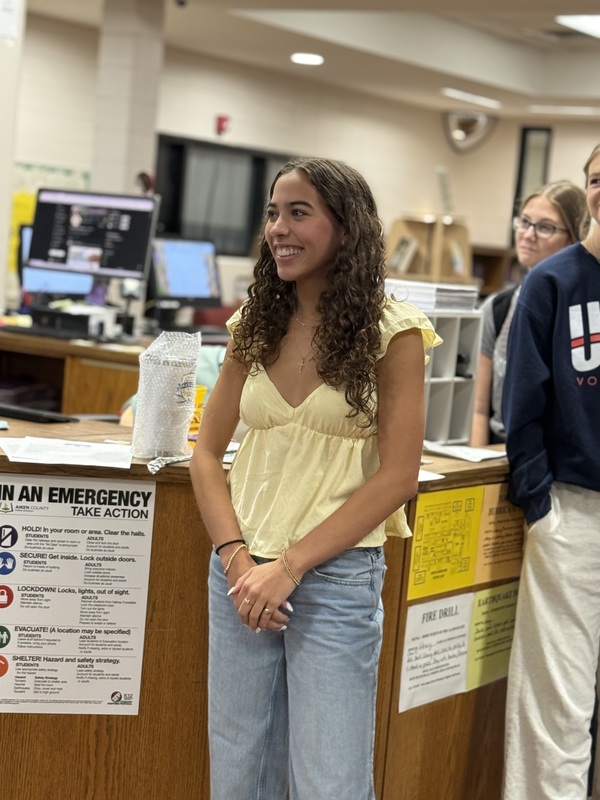 SAHS student Adriana Sansonese receives WJBF's Scholar Athlete Award.