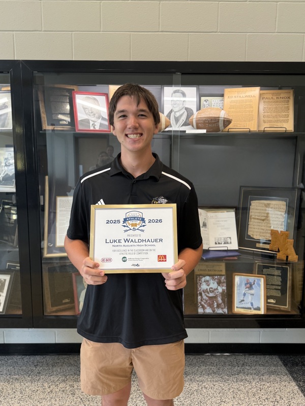 LUKE WALDHAUER OF NORTH AUGUSTA HIGH HONORED AS SCHOLAR ATHLETE,