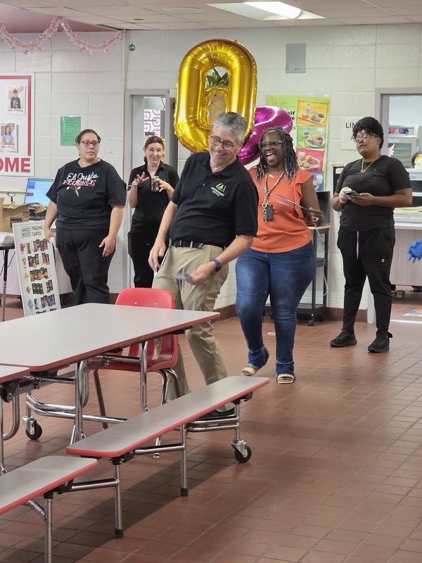 People with balloons.