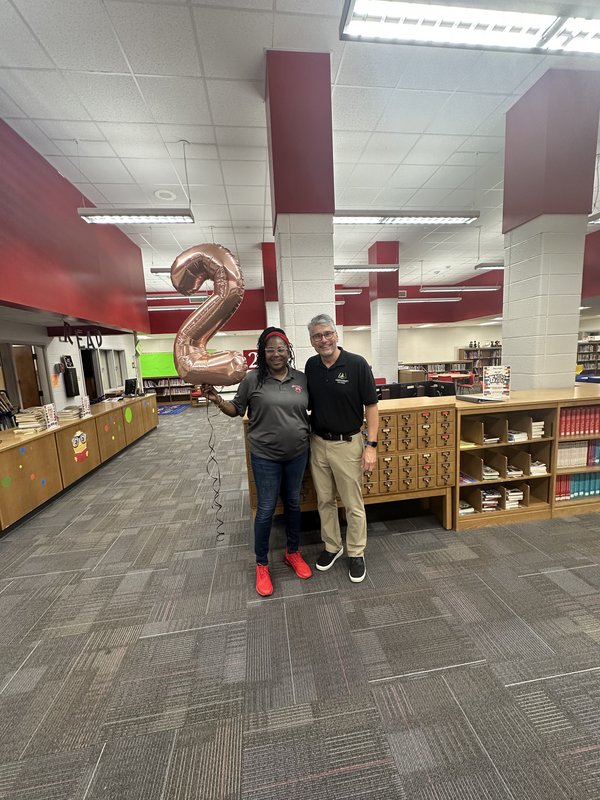 People with balloons.