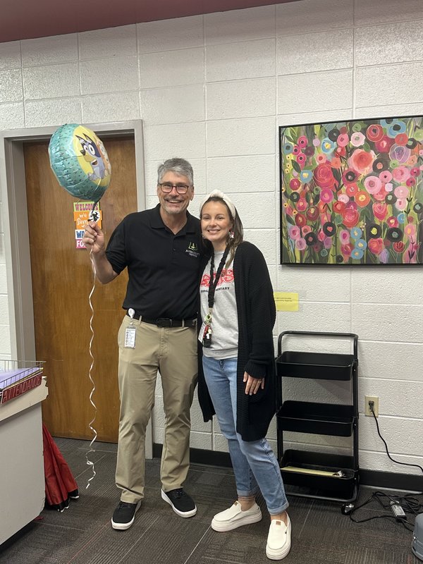 People with balloons.