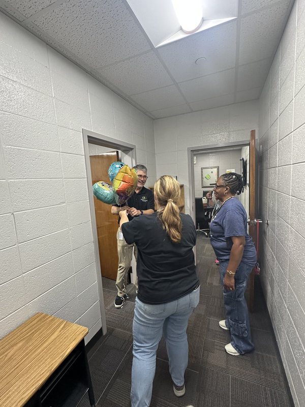 People with balloons.