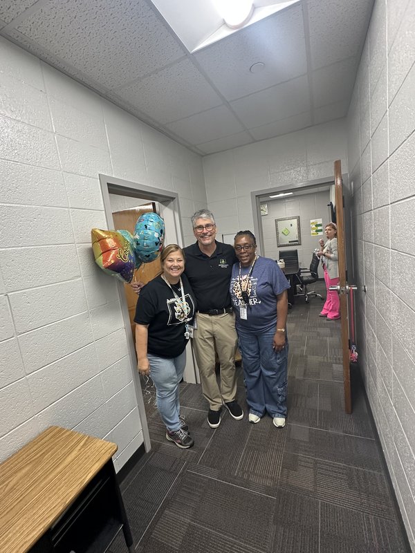 People with balloons.