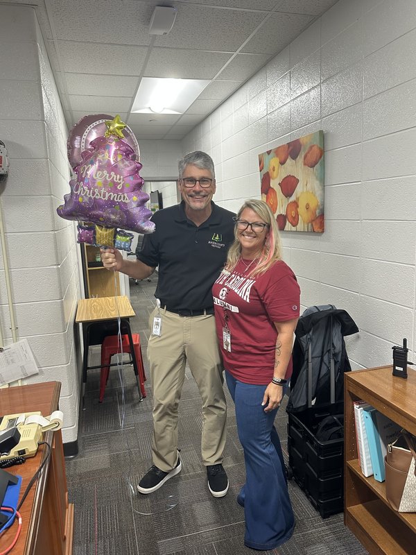 People with balloons.