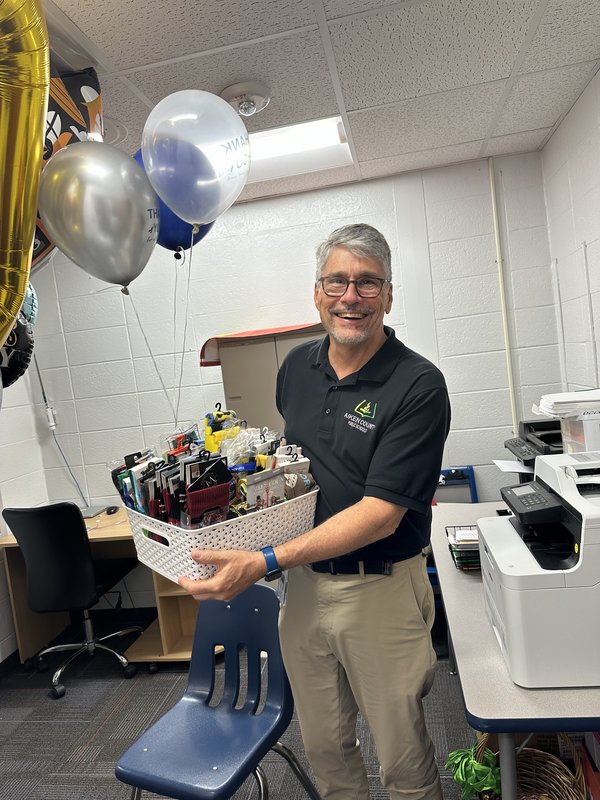 Man with basket of socks.