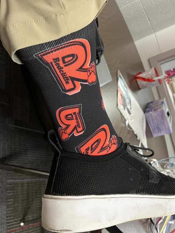 Socks with Redcliffe logo.