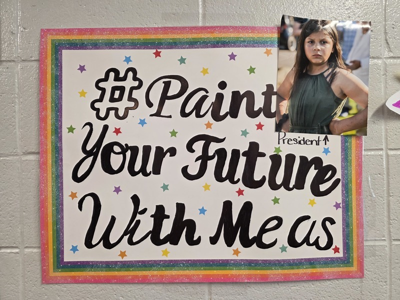 Campaign poster: Paint your future with me as president.