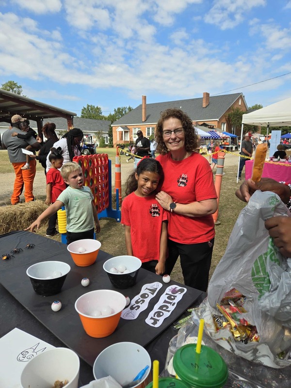 Student and staff at Hook n Cook festival.