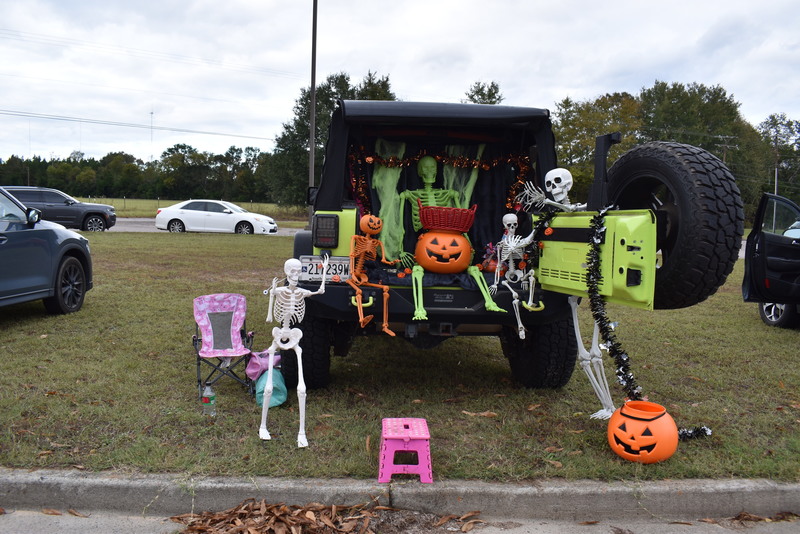 Trunk decorated for trunk or treat.
