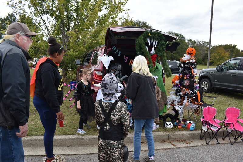 Trunk decorated for trunk or treat.