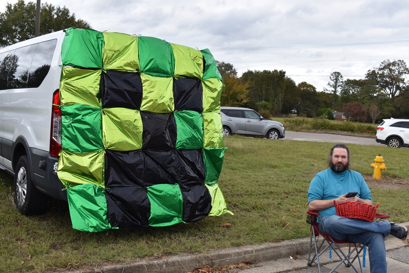 Trunk decorated for trunk or treat.