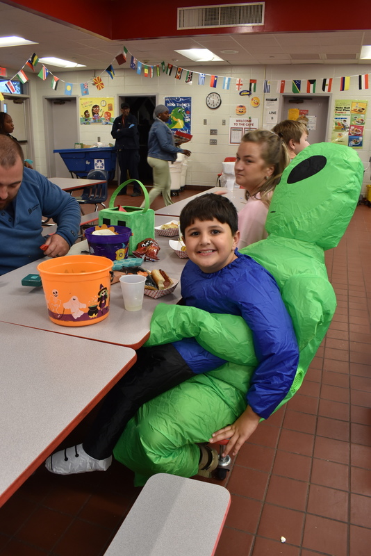 Student dressed in costume.