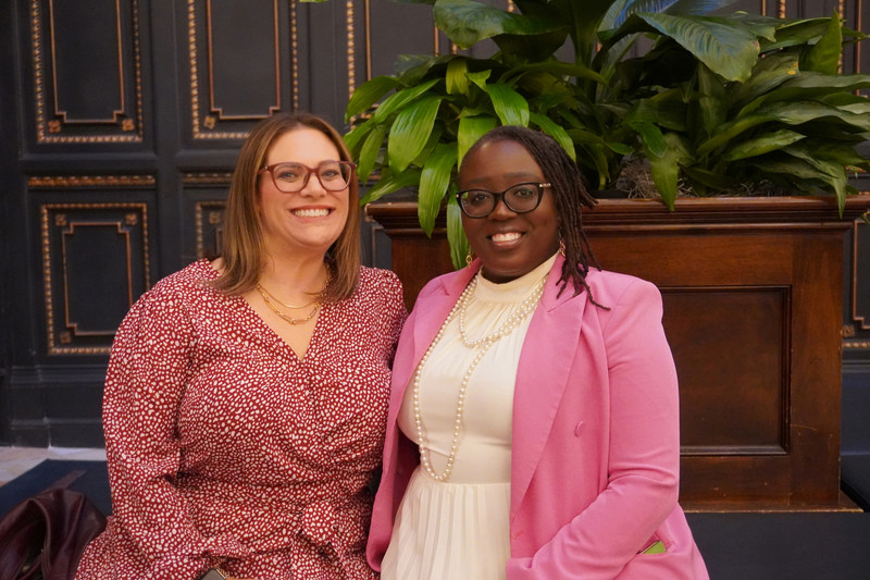 ASA teacher and Vice Principal waitng for Blue Ribbon ceremony to begin.