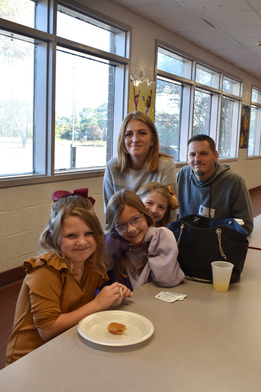 Family at breakfast.