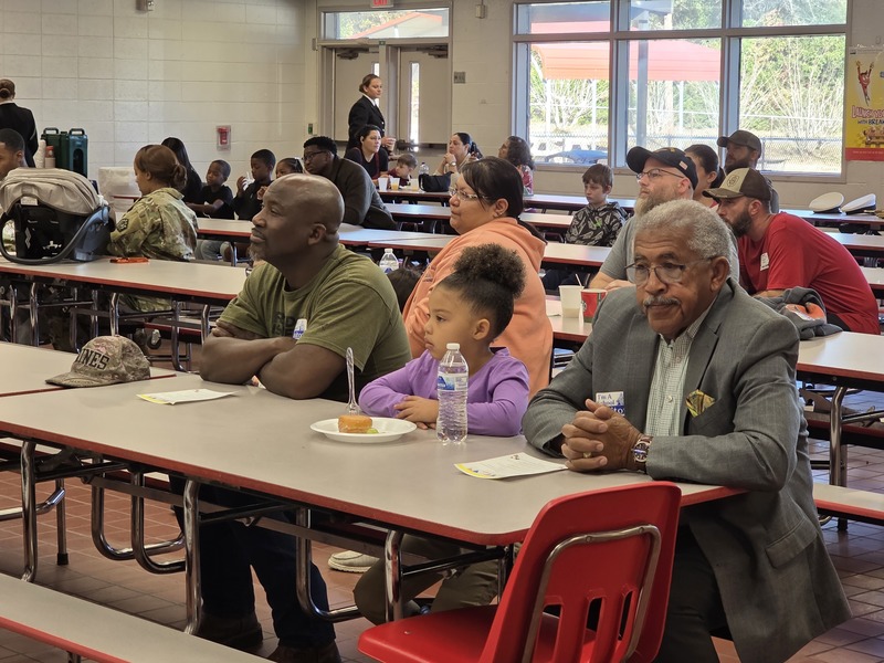 Military families at program.