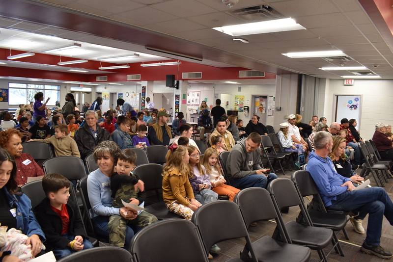Military families at program.