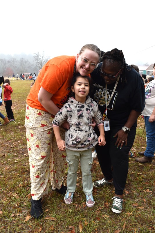 Staff and students waiting to start the Turkey Trot.