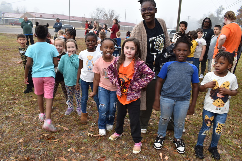 Students waiting to start the Turkey Trot.