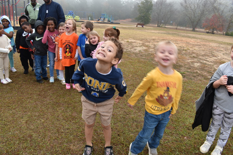 Students waiting to start the Turkey Trot.