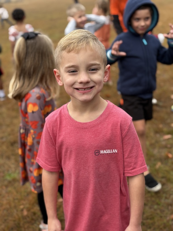 Students waiting at their Turkey Trot station.