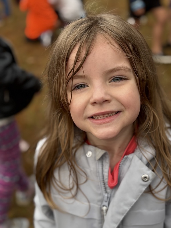 Students waiting at their Turkey Trot station.