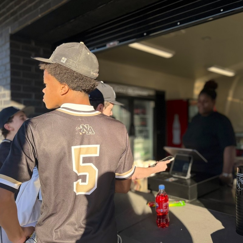 Player at concession stand