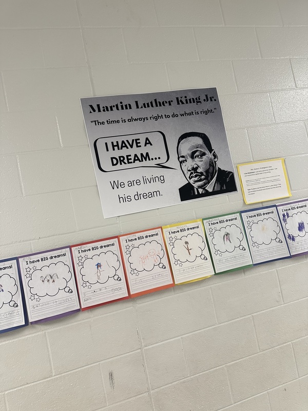 Martin Luther King student work displayed.