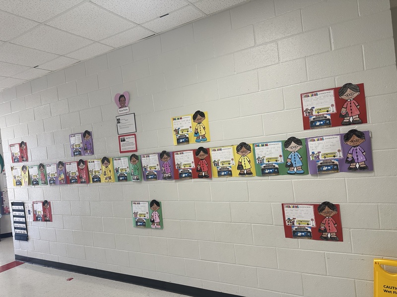 Student work displayed.