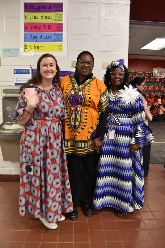 Staff dressed in cultural attire.