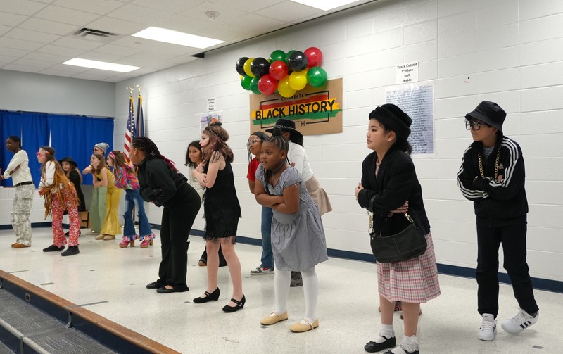 North Augusta Elementary School students perform during Black History Month event.