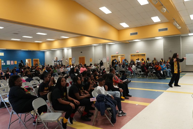 North Aiken Elementary watches the Black History Month assembly.
