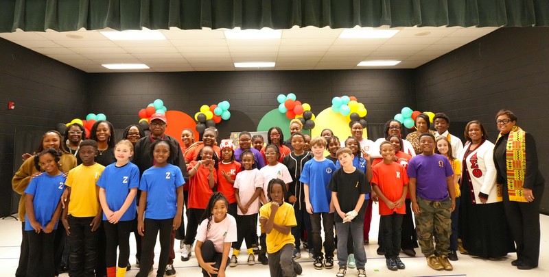 Participating students at North Aiken Elementary pose for a photo.